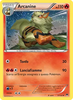 Carta Arcanine dell'espansione Turbo Crash, numero 11/122