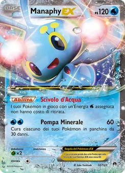 Carta Manaphy EX dell'espansione Turbo Crash, numero 32/122