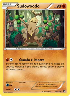 Carta Sudowoodo dell'espansione Turbo Crash, numero 67/122