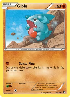 Carta Gible dell'espansione Turbo Crash, numero 68/122