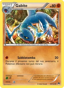Carta Gabite dell'espansione Turbo Crash, numero 69/122