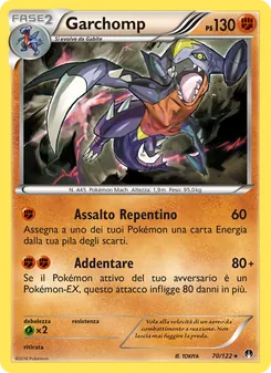 Carta Garchomp dell'espansione Turbo Crash, numero 70/122