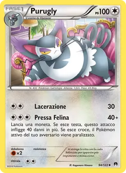 Carta Purugly dell'espansione Turbo Crash, numero 94/122