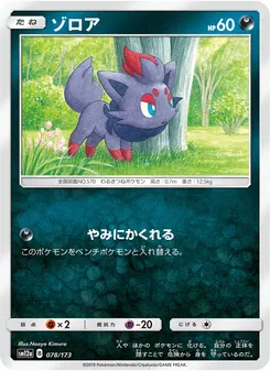 Karte Zorua aus Tag Team GX: Tag All Stars, Nummer 078/173
